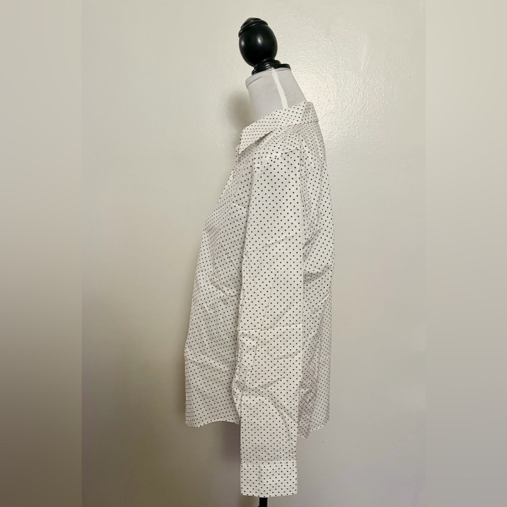 Lauren Ralph Lauren White Polka Dot Button Down Shirt - Picture 4 of 5